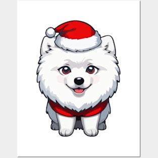 Pomeranian Santa - Adorable Dog for Christmas Posters and Art